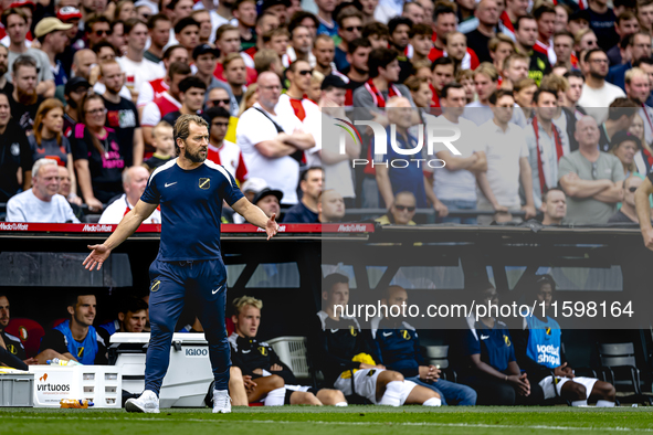 NAC assistant trainer Tomasz Kaczmarek during the match between Feyenoord and NAC at Stadium De Kuip for the Dutch Eredivisie season 2024-20...