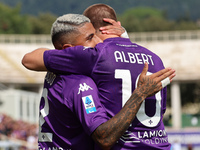 Domilson Cordeiro Dos Santos Dodo and Albert Gudmundsson hug each other immediately after Albert Gudmundsson’s second goal during the Italia...