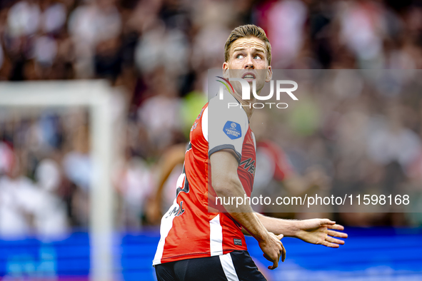 Feyenoord Rotterdam defender Gijs Smal during the match between Feyenoord and NAC at Stadium De Kuip for the Dutch Eredivisie season 2024-20...