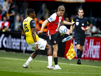 NAC Breda defender Cherrion Valerius and Feyenoord Rotterdam defender Gijs Smal during the match between Feyenoord and NAC at Stadium De Kui...