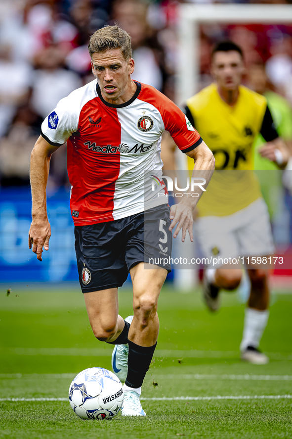 Feyenoord Rotterdam defender Gijs Smal during the match between Feyenoord and NAC at Stadium De Kuip for the Dutch Eredivisie season 2024-20...