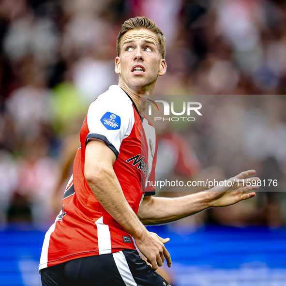 Feyenoord Rotterdam defender Gijs Smal during the match between Feyenoord and NAC at Stadium De Kuip for the Dutch Eredivisie season 2024-20...