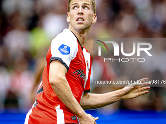 Feyenoord Rotterdam defender Gijs Smal during the match between Feyenoord and NAC at Stadium De Kuip for the Dutch Eredivisie season 2024-20...