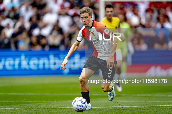 Feyenoord Rotterdam defender Gijs Smal during the match between Feyenoord and NAC at Stadium De Kuip for the Dutch Eredivisie season 2024-20...