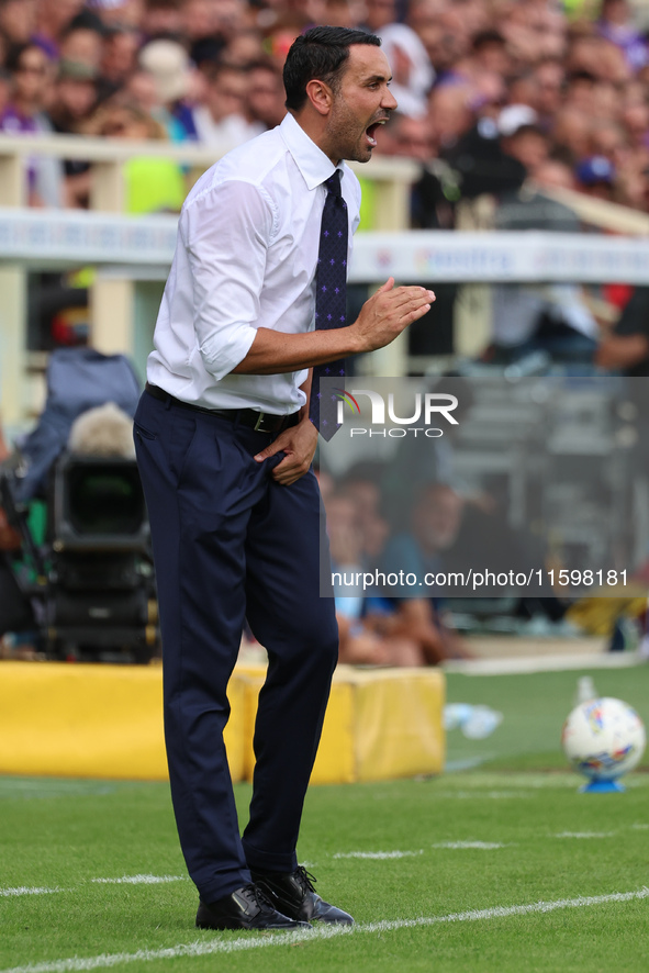 Head Coach Raffaele Palladino of ACF Fiorentina looks on during the Italian Serie A football match between ACF Fiorentina and SS Lazio ,on S...