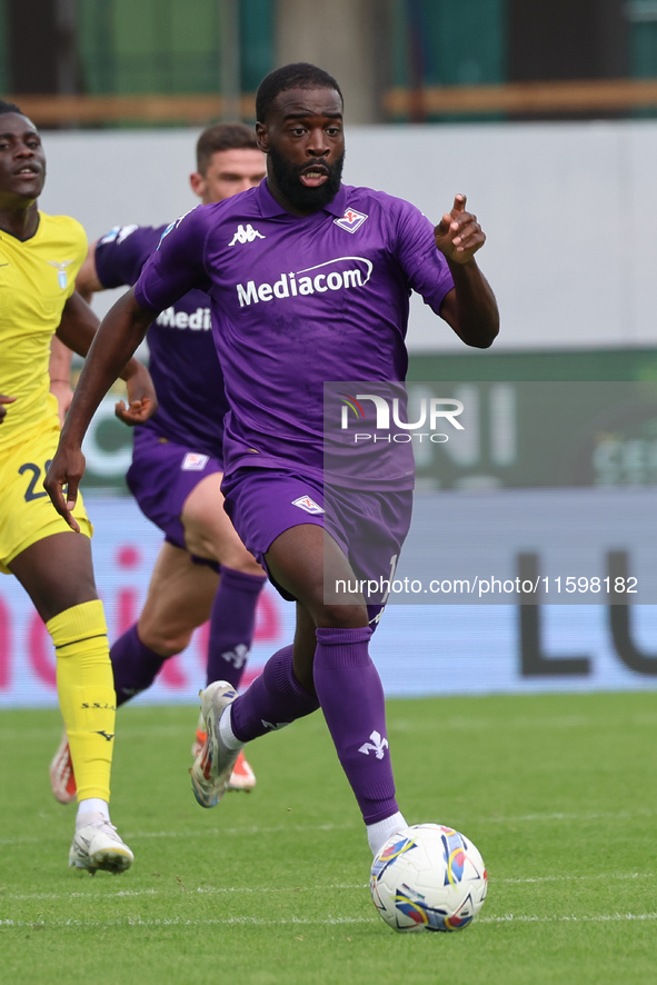 Jonathan Ikonè of ACF Fiorentina controls the ball during the Italian Serie A football match between ACF Fiorentina and SS Lazio ,on Septemb...