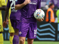 Albert Gudmundsson of ACF Fiorentina is about to shoot the penalty during the Italian Serie A football match between ACF Fiorentina and SS L...