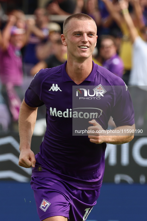 Albert Gudmundsson of ACF Fiorentina during the Italian Serie A football match between ACF Fiorentina and SS Lazio ,on September 22 , 2024 a...