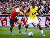 Feyenoord Rotterdam defender David Hancko and NAC Breda defender Cherrion Valerius during the match between Feyenoord and NAC at Stadium De...