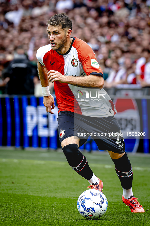 Feyenoord Rotterdam forward Santiago Gimenez during the match between Feyenoord and NAC at Stadium De Kuip for the Dutch Eredivisie season 2...