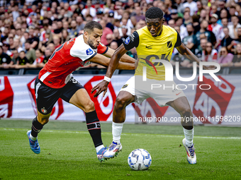 Feyenoord Rotterdam defender David Hancko and NAC Breda defender Cherrion Valerius during the match between Feyenoord and NAC at Stadium De...