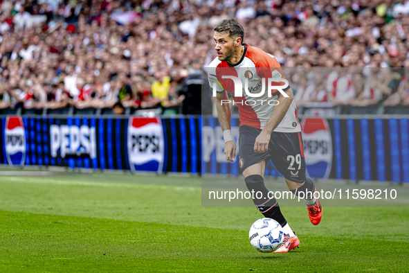 Feyenoord Rotterdam forward Santiago Gimenez during the match between Feyenoord and NAC at Stadium De Kuip for the Dutch Eredivisie season 2...