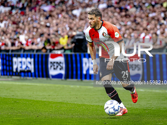 Feyenoord Rotterdam forward Santiago Gimenez during the match between Feyenoord and NAC at Stadium De Kuip for the Dutch Eredivisie season 2...