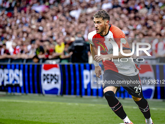 Feyenoord Rotterdam forward Santiago Gimenez during the match between Feyenoord and NAC at Stadium De Kuip for the Dutch Eredivisie season 2...