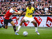 Feyenoord Rotterdam defender David Hancko and NAC Breda defender Cherrion Valerius during the match between Feyenoord and NAC at Stadium De...