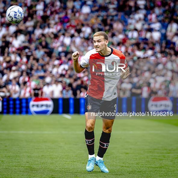 Feyenoord Rotterdam defender Thomas Beelen plays during the match between Feyenoord and NAC at Stadium De Kuip for the Dutch Eredivisie seas...