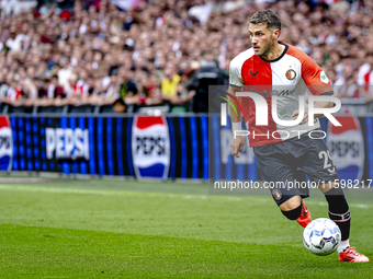 Feyenoord Rotterdam forward Santiago Gimenez during the match between Feyenoord and NAC at Stadium De Kuip for the Dutch Eredivisie season 2...