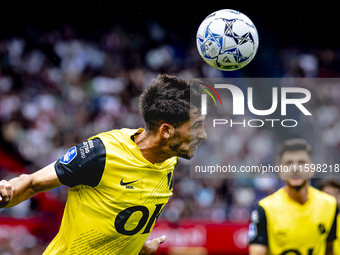 NAC Breda defender Leo Greiml during the match between Feyenoord and NAC at Stadium De Kuip for the Dutch Eredivisie season 2024-2025 in Rot...