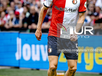 Feyenoord Rotterdam defender Gijs Smal during the match between Feyenoord and NAC at Stadium De Kuip for the Dutch Eredivisie season 2024-20...