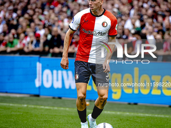 Feyenoord Rotterdam defender Gijs Smal during the match between Feyenoord and NAC at Stadium De Kuip for the Dutch Eredivisie season 2024-20...