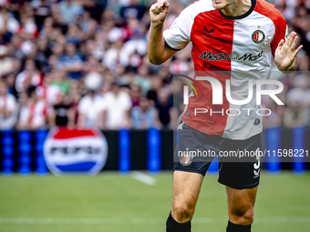 Feyenoord Rotterdam defender Thomas Beelen plays during the match between Feyenoord and NAC at Stadium De Kuip for the Dutch Eredivisie seas...