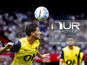 NAC Breda defender Leo Greiml during the match between Feyenoord and NAC at Stadium De Kuip for the Dutch Eredivisie season 2024-2025 in Rot...