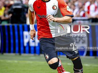 Feyenoord Rotterdam forward Santiago Gimenez during the match between Feyenoord and NAC at Stadium De Kuip for the Dutch Eredivisie season 2...