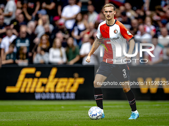 Feyenoord Rotterdam defender Thomas Beelen plays during the match between Feyenoord and NAC at Stadium De Kuip for the Dutch Eredivisie seas...