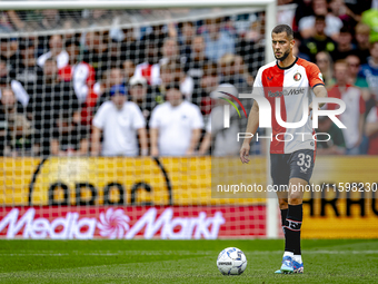 Feyenoord Rotterdam defender David Hancko plays during the match between Feyenoord and NAC at Stadium De Kuip for the Dutch Eredivisie seaso...