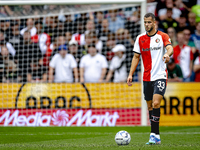 Feyenoord Rotterdam defender David Hancko plays during the match between Feyenoord and NAC at Stadium De Kuip for the Dutch Eredivisie seaso...