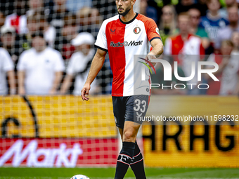 Feyenoord Rotterdam defender David Hancko plays during the match between Feyenoord and NAC at Stadium De Kuip for the Dutch Eredivisie seaso...