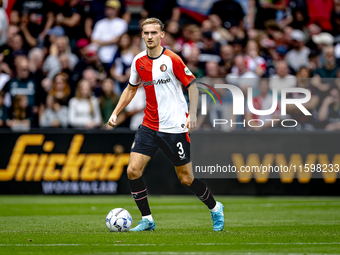 Feyenoord Rotterdam defender Thomas Beelen plays during the match between Feyenoord and NAC at Stadium De Kuip for the Dutch Eredivisie seas...