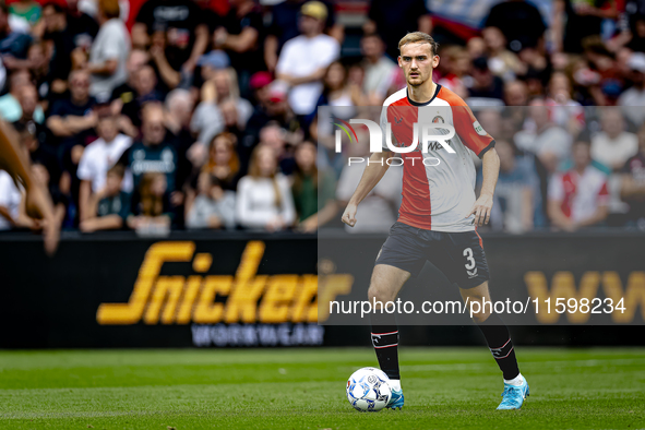 Feyenoord Rotterdam defender Thomas Beelen plays during the match between Feyenoord and NAC at Stadium De Kuip for the Dutch Eredivisie seas...