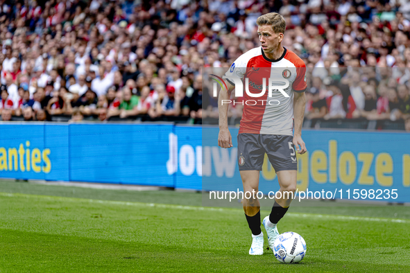 Feyenoord Rotterdam defender Gijs Smal during the match between Feyenoord and NAC at Stadium De Kuip for the Dutch Eredivisie season 2024-20...