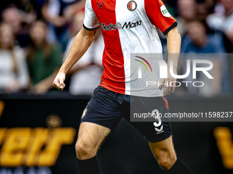 Feyenoord Rotterdam defender Thomas Beelen plays during the match between Feyenoord and NAC at Stadium De Kuip for the Dutch Eredivisie seas...