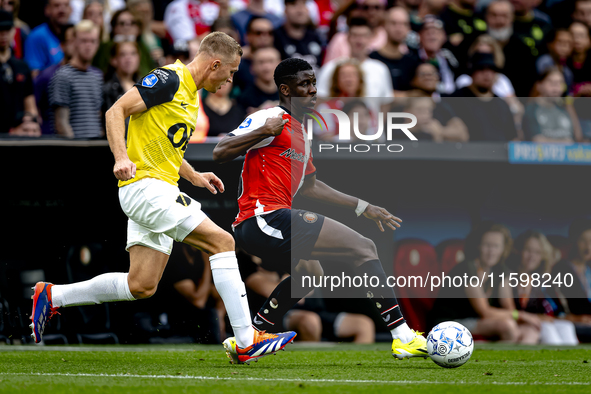 NAC Breda defender Boy Kemper and Feyenoord Rotterdam forward Ibrahim Osman during the match between Feyenoord and NAC at Stadium De Kuip fo...