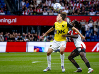 NAC Breda forward Leo Sauer and Feyenoord Rotterdam defender Jordan Lotomba during the match Feyenoord vs. NAC at Stadium De Kuip for the Du...