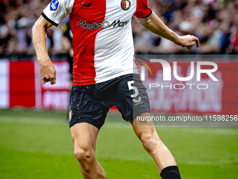 Feyenoord Rotterdam defender Gijs Smal during the match between Feyenoord and NAC at Stadium De Kuip for the Dutch Eredivisie season 2024-20...