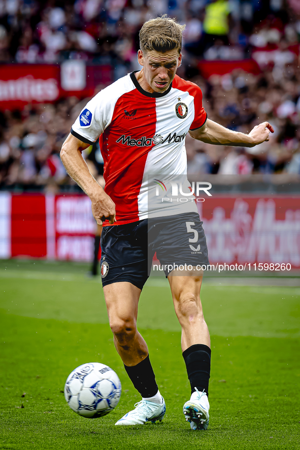 Feyenoord Rotterdam defender Gijs Smal during the match between Feyenoord and NAC at Stadium De Kuip for the Dutch Eredivisie season 2024-20...