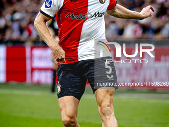 Feyenoord Rotterdam defender Gijs Smal during the match between Feyenoord and NAC at Stadium De Kuip for the Dutch Eredivisie season 2024-20...