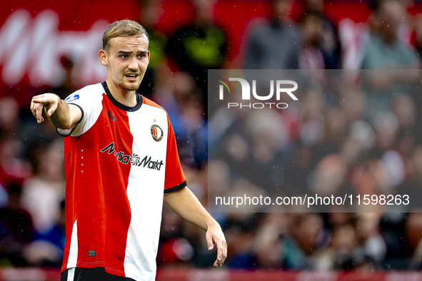 Feyenoord Rotterdam defender Thomas Beelen plays during the match between Feyenoord and NAC at Stadium De Kuip for the Dutch Eredivisie seas...