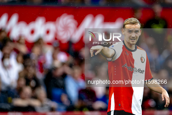 Feyenoord Rotterdam defender Thomas Beelen plays during the match between Feyenoord and NAC at Stadium De Kuip for the Dutch Eredivisie seas...