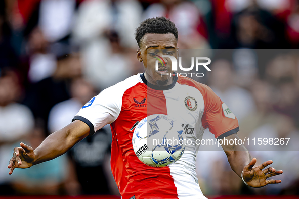 Feyenoord Rotterdam midfielder Antoni Milambo plays during the match between Feyenoord and NAC at Stadium De Kuip for the Dutch Eredivisie s...