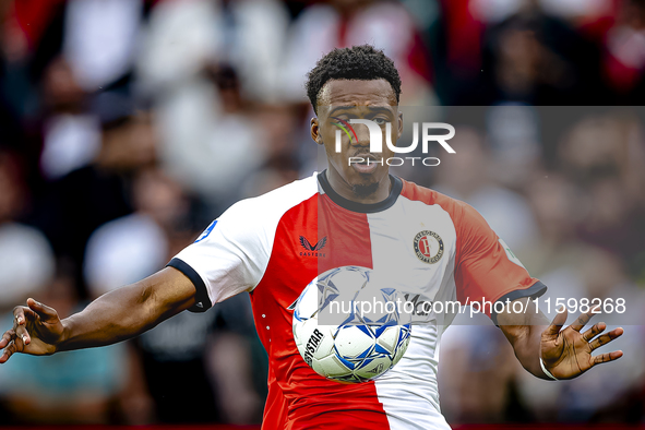 Feyenoord Rotterdam midfielder Antoni Milambo plays during the match between Feyenoord and NAC at Stadium De Kuip for the Dutch Eredivisie s...