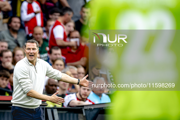 Feyenoord Rotterdam trainer Brian Priske during the match Feyenoord vs. NAC at the Stadium De Kuip for the Dutch Eredivisie season 2024-2025...