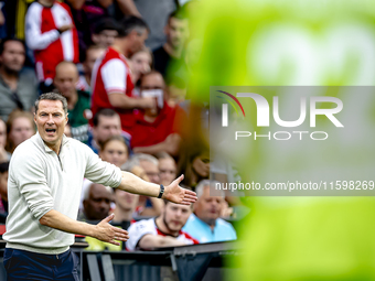 Feyenoord Rotterdam trainer Brian Priske during the match Feyenoord vs. NAC at the Stadium De Kuip for the Dutch Eredivisie season 2024-2025...