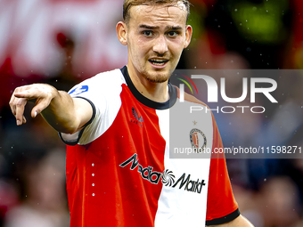 Feyenoord Rotterdam defender Thomas Beelen plays during the match between Feyenoord and NAC at Stadium De Kuip for the Dutch Eredivisie seas...