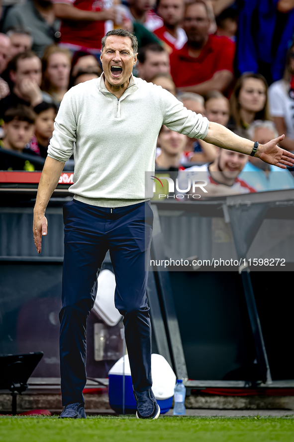 Feyenoord Rotterdam trainer Brian Priske during the match Feyenoord vs. NAC at the Stadium De Kuip for the Dutch Eredivisie season 2024-2025...