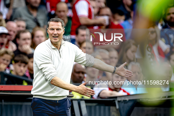 Feyenoord Rotterdam trainer Brian Priske during the match Feyenoord vs. NAC at the Stadium De Kuip for the Dutch Eredivisie season 2024-2025...