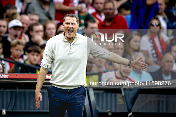 Feyenoord Rotterdam trainer Brian Priske during the match Feyenoord vs. NAC at the Stadium De Kuip for the Dutch Eredivisie season 2024-2025...